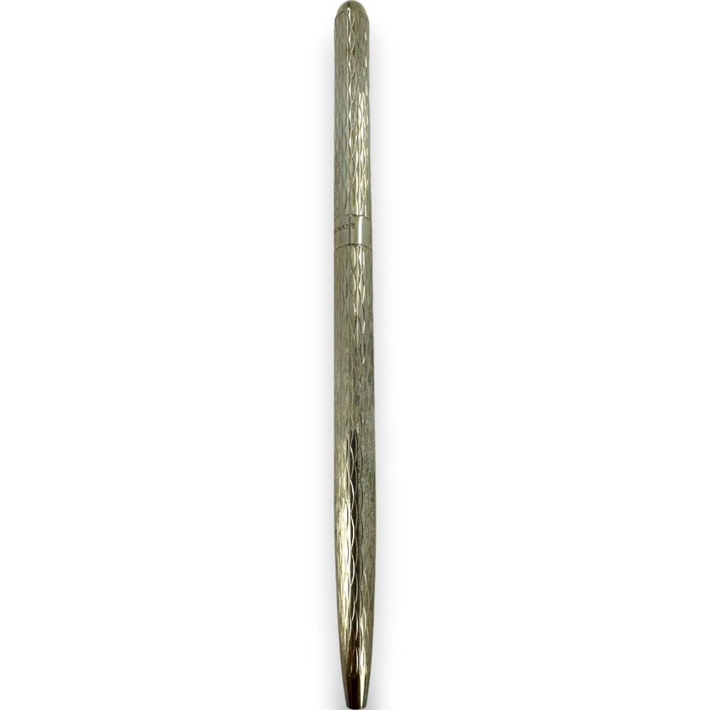 Tiffany & Co Basket Weave Crosshatch Design 925 Sterling Silver Ball Point Pen